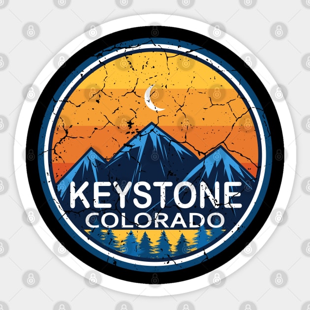 Keystone, Keystone Colorado Mountain, Retro Vintage Keystone Colorado Sticker by UranusArts